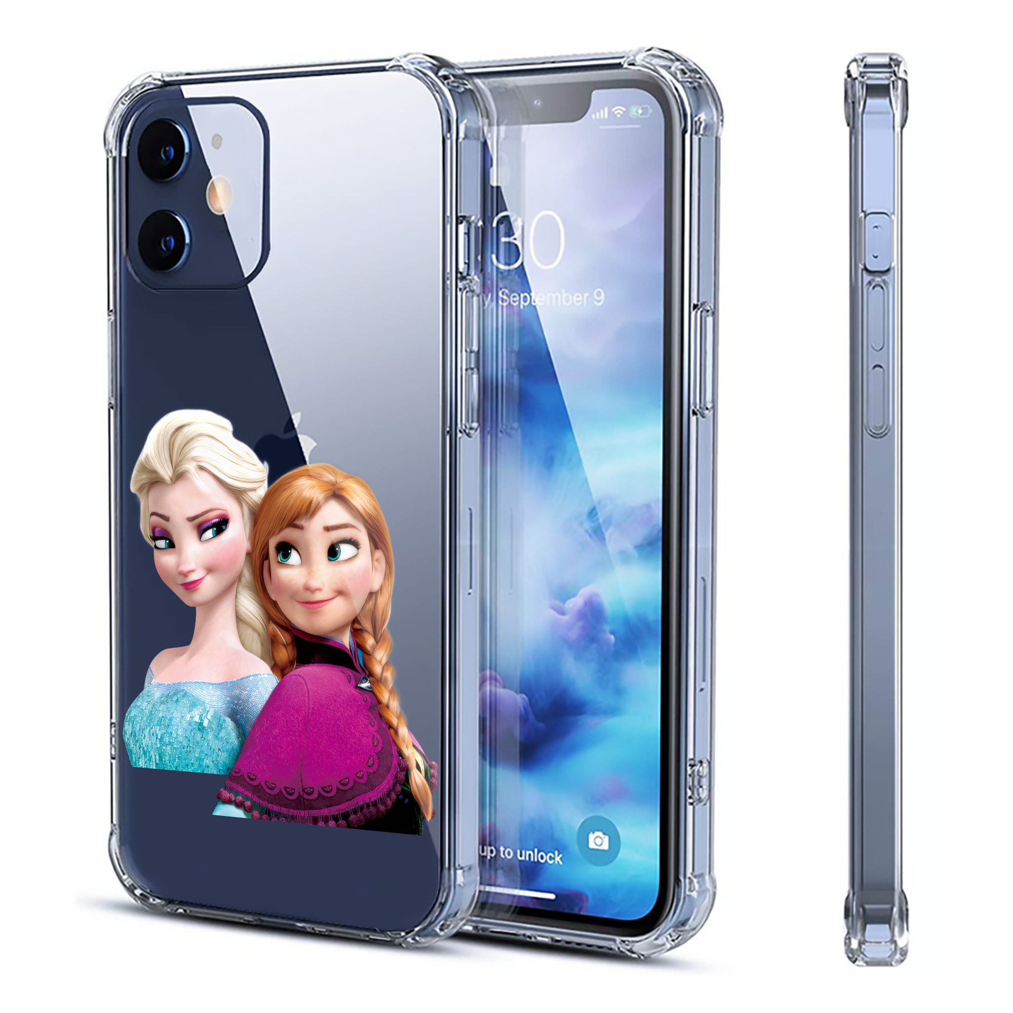（画像用） アナと雪の女王 アンナ エルサ Frozen Anna Elsa 【iPhone 12シリーズ対応】透明スマホケース（クリアソフトケース）
